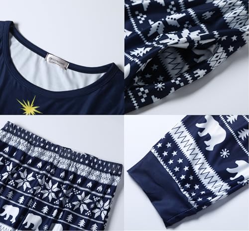 ENJOYNIGHT Matching Family Christmas Pajamas Set Soft Long Sleeve Xmas Sleepwear Print Pjs Matching Sets4