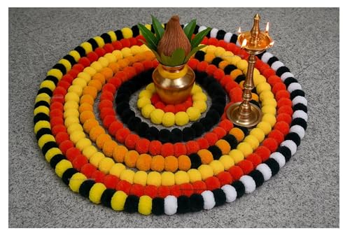 Image of Sphinx Artificial Marigold Fluffy Flowers Garlands for Decoration, 5 Pieces