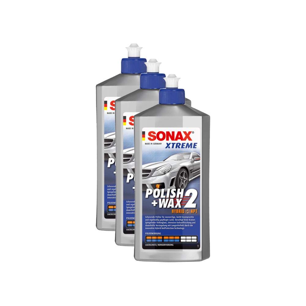 SONAX 3X 02072000 Xtreme Polish+Wax 2 Hybrid NPT Politur Wachs Pflege 500ml