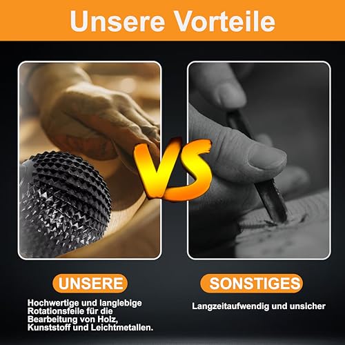 Holzschnitzerei-Fräser-Set, M14-Gewinde, 3-teilig für Winkelschleifer 115mm/125mm, Schwarz
