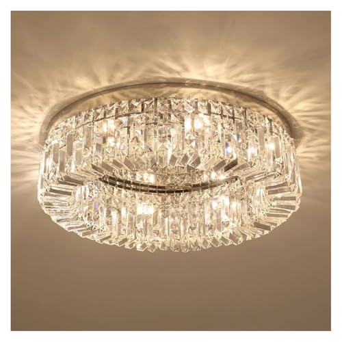 Plafonnier LED cristal D60cm lustre chic pour salon