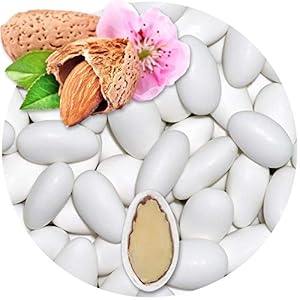 EinsSein 1kg Suiker amandelen bruiloft Imposante wit mat suikerbonen wit bruitssuiker dragees confetti kleuren pure…