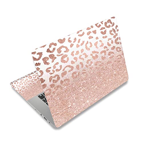 Image of DINKY Laptop Skin Sticker Decal, 12 inch 13 inch 13.3 inch 14 inch 15 inch 15.4 inch 15.6 inch Laptop Universal Reusable Vinyl Skin Stickers Cover Art Decal Notebook PC Personalized Protector-Rose Pink Leopard Print