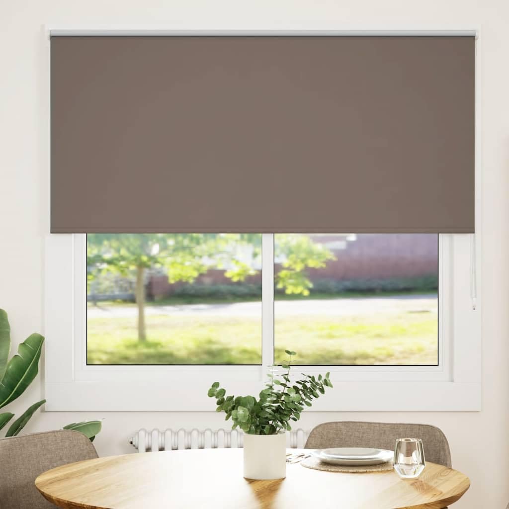 vidaXL Roller Blind Blackout Coffee 160x175 cm Fabric Width 156.6 cm Polyester, day and night blind, kitchen blind, blackout roller shade