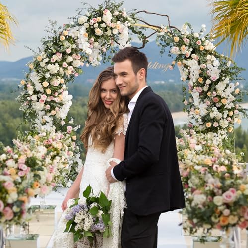 image for Gawicpy 6FT Round Backdrop Stand Metal Circle Balloon Arch Frame, Back