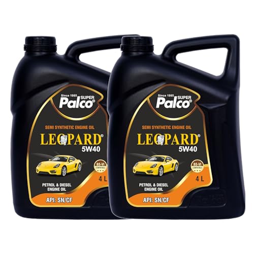 Image of PALCO LEOPARD 5W40 Engine Oil for Car 4 Ltr (Pack-2) | Engine Oil for Petrol & Diesel Cars