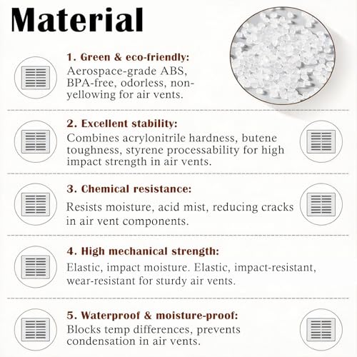 Grille d'aération murale amovible blanche persienne pour conduit de ventilation - 4