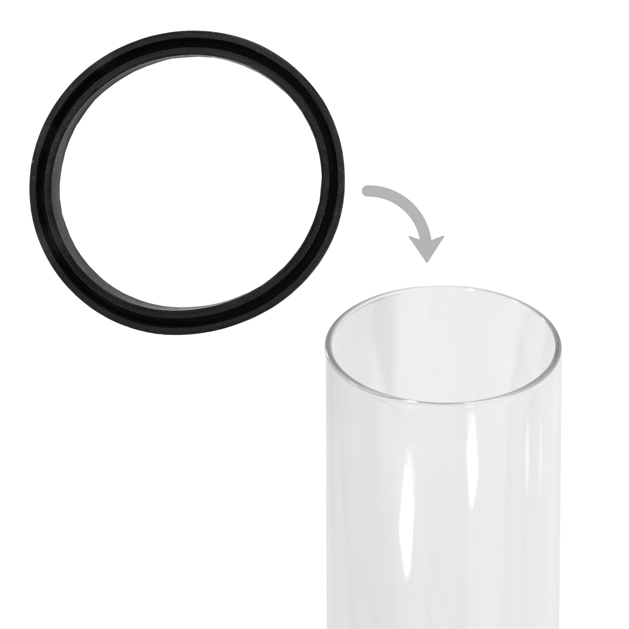 Lemodo Glasröhre Ersatzglasrohr für Pelletfackel Gartenfackel Ø 10 cm Länge 112 cm hitzebeständig feuerfest 450 Grad Glasrohr Ersatzteil Glasröhre Pellet Garten Fackel transparent klar robust