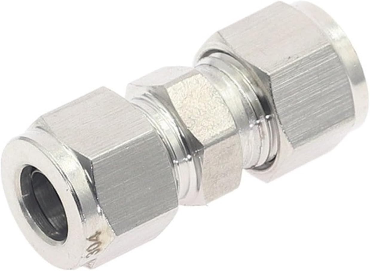 5pcs Variable dia 3~12mm Pipe OD Double Ferrule Tube Straight Compression Fitting Coupler SS 304 Stainless Steel Pipe Connector(20mm)