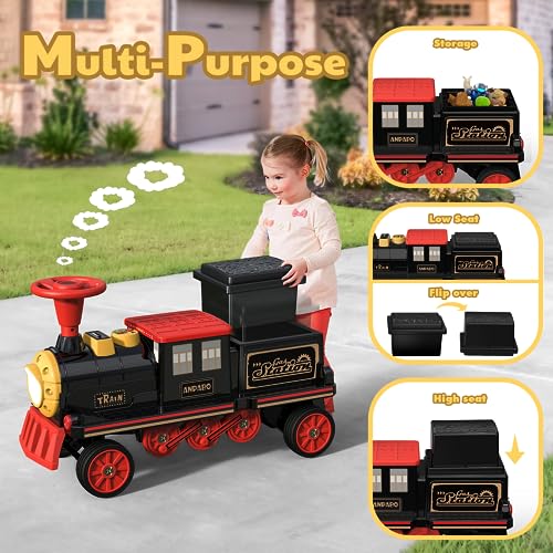 image for ANPABO 2-Seater Ride On Train Trackless, 12V Ride On Toy with Height-A