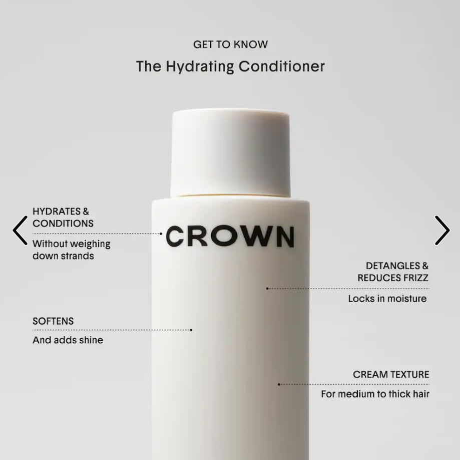 CROWN Affair Hydrating Conditioner, 8 fl oz, Weightless Moisture for Medium to Thick Hair, Reduces Frizz and Adds Shine