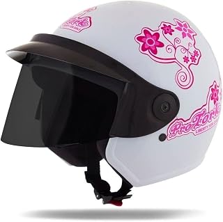 Pro Tork Capacete Aberto Liberty Three For Girls 58 Viseira Fumê Branco