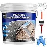 Transparente Wasserdichte Beschichtung, 8KG Dichtungsmasse Wasserdicht, Flüssige Unsichtbare Dichtmasse Wasserdicht, Leck Wasserdichter, für Dach, Wand, Badezimmer, Innen und Außen