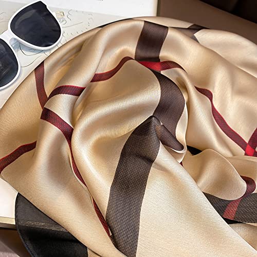 Image of Aufeel Fashion Scarves 100% Silk Felling Scarf Long Lightweight Sunscreen Shawls Wrap for Women Hair Scarves