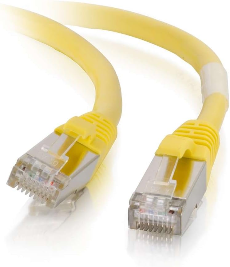 C2G 00866 Cat6 Cable - Snagless Shielded Ethernet Network Patch Cable, Yellow (8 Feet, 2.43 Meters)