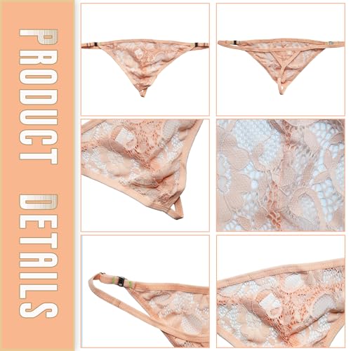 DTODWW Mens Lace G-string Thongs Low Rise Underwear Thongs Adjustable Jockstrapes Stretch Bikini Nightwear3