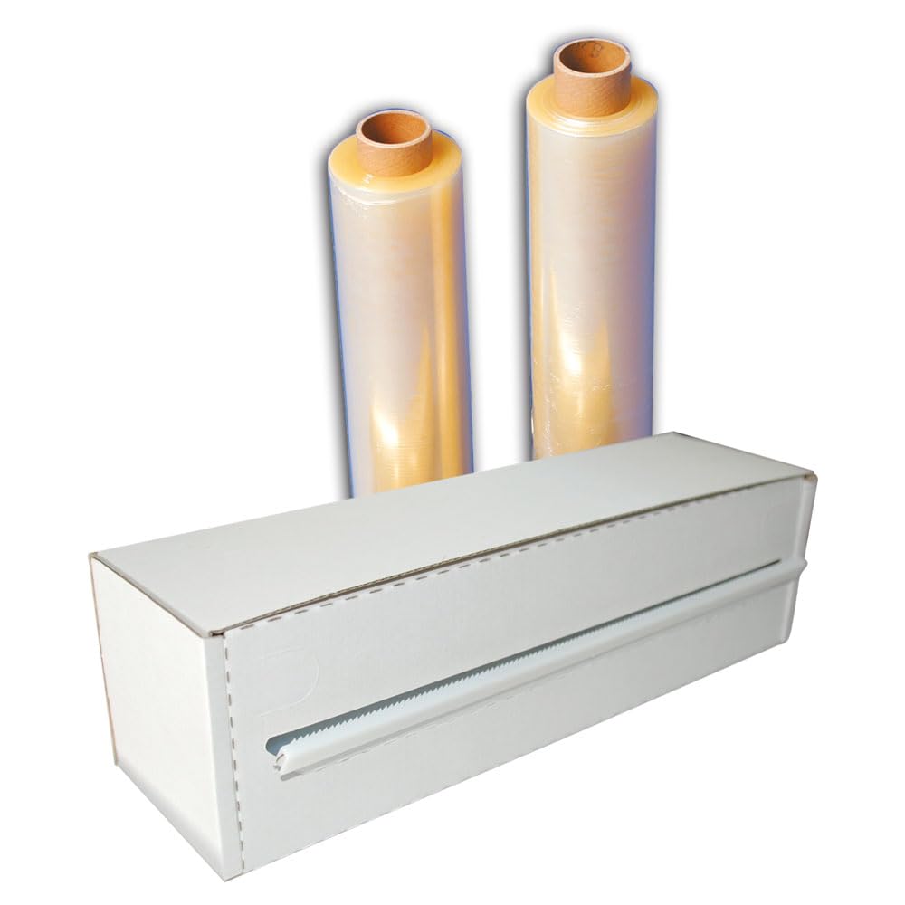 4 Stück Hygostar Frischhaltefolie PE | Cutterbox, transparent, B: 30cm, L: 30000cm, 10my, Frischhaltefolie, Lebensmittelfolie, Handstretchfolie