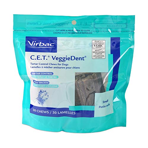 Virbac C.E.T. VeggieDent Dental Chews, Small, 30 Count