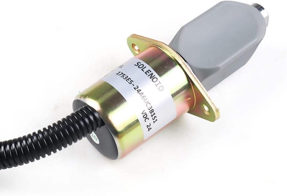 3919423 SA-3665-24 1753ES-24A6UC3B1S1 3931196 SA-4754-24 24V Fuel Shut Off Solenoid Valve fit for Cummins Diesel 2-1/2 Bolt Pickup Truck 8.3L for Kubota Super Mini Series 4HP