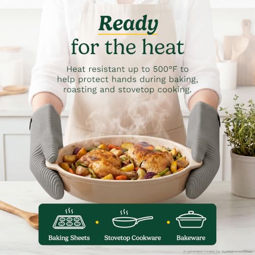 Cuisinart Silicone Oven Mitts, 2-Pack 7.5"x13", Heat Resistant 500F by Best Brands - Used condition - Image 2