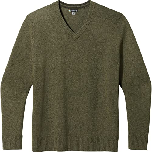 Smartwool Sparwood V-Neck Sweater - Men's North Woods Heather/Winter Moss Heather, M #TOP2