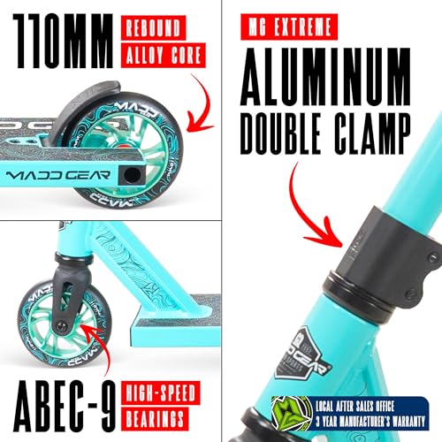 Image of Pro Stunt Scooter for Kids and Teens Ages 8-12 - Lightweight Durable Trick Scooter for Skatepark and Street - Easy Assembly - Madd Gear MG4