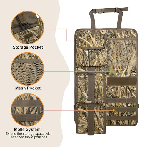 MYDAYS 2 Pack Tactical Seat Back Gun Rack, Camo Front Seat Organizer with MOLLE Panel Vehicle Gun Holder, Hunting Rifle/Shotgun (Camo1) - Thumbnail 2