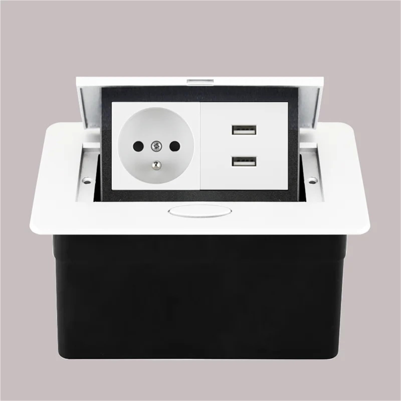 Wyskakujące gniazdo, Gniazdo Stołowe W Blacie, Gniazdka Elektryczne, Panel Aluminiowy USB, Standardowy, Ukryte, Wbudowane Biurko, Biuro do blatów kuchennych(Silver)
