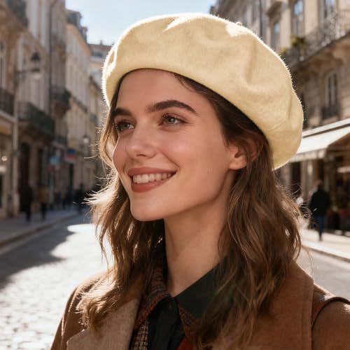 Image of Jolbndcv 6PCS Beret, French Beanie, Outdoor, Winter, Fashion Lady Hat | One Size Fits Most,Solid Color,Stretchable,for All Season