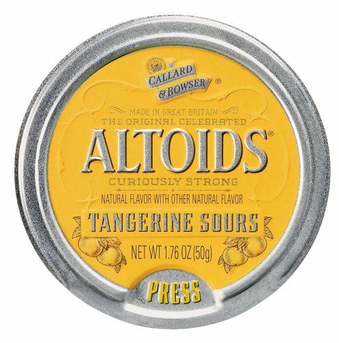Altoids Curiously Strong Sours, Tangerine Fruit Candy, 1.76-Ounce Tins (Pack of 8)