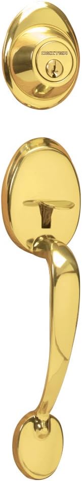 Schlage Dexter JH58BAR619 Barcelona 2 Pieces, Handle And Deadbolt With Keys, Exterior Only, Satin Nickel