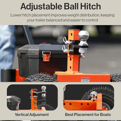 Image of SuperHandy Electric Trailer Dolly - 2800 lbs Max Trailer Weight, 450 lbs Tongue Weight, 24V 800W Motor, Heavy Duty Jack Lever with 2 inch Ball Mount, 24V 7Ah Battery Powered for Commercial Use