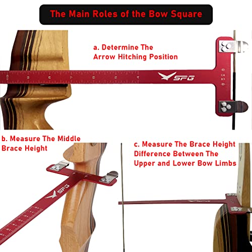 Sopoger Archery Bow Square Nocking Points Pliers Bow String Knock Kit T Shape Turning Bow Square Ruler Tool String-Loop Nocking Buckle Pliers For Recurve Compound Bow Accessories (Red) #TOP1