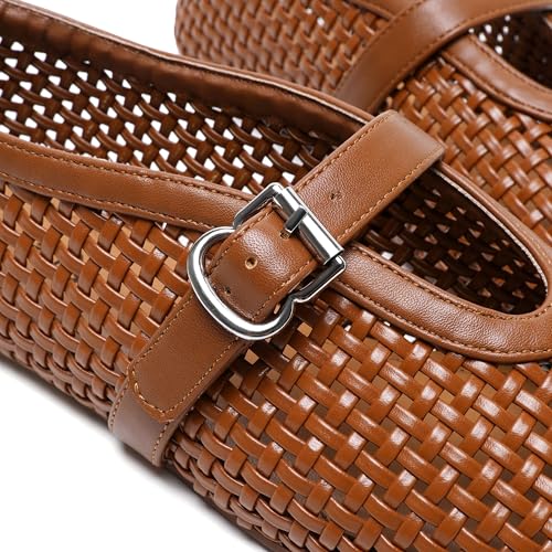 Image of vivianly Mesh Ballet Flats Shoes for Women Flats Comfortable Dressy Round Toe Mesh Flats Fishnet Mary Jane Flats for Events Party Leisure