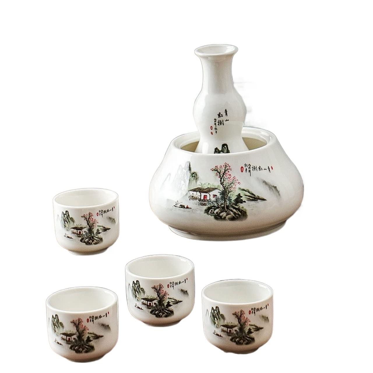 ODYO Tasse à saké Traditionnelle, Verres à vin en céramique, Service à saké en céramique, vin Chaud en Hiver et vin de Glace en été