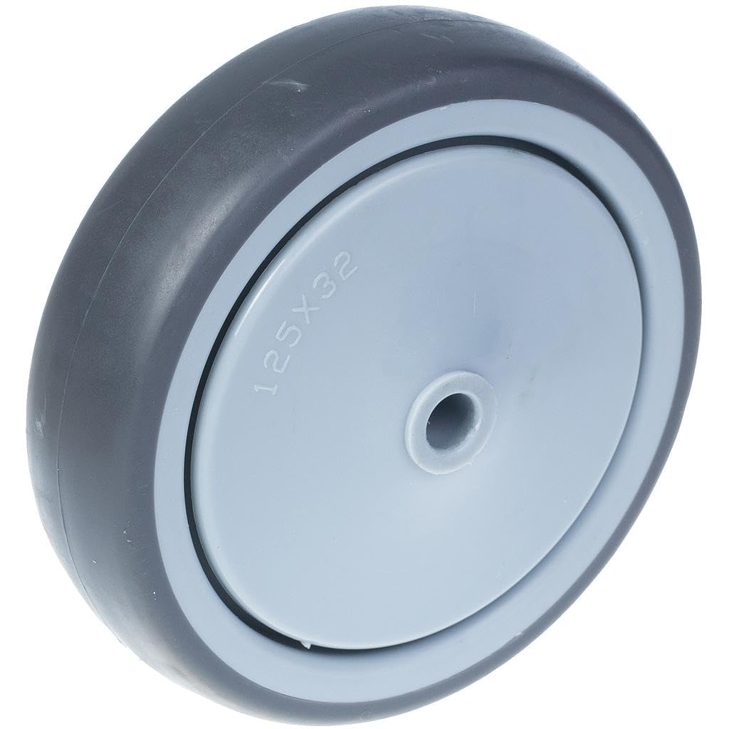 125mm 5" wheel grey rubber with plastic centre strong 130kg capacity