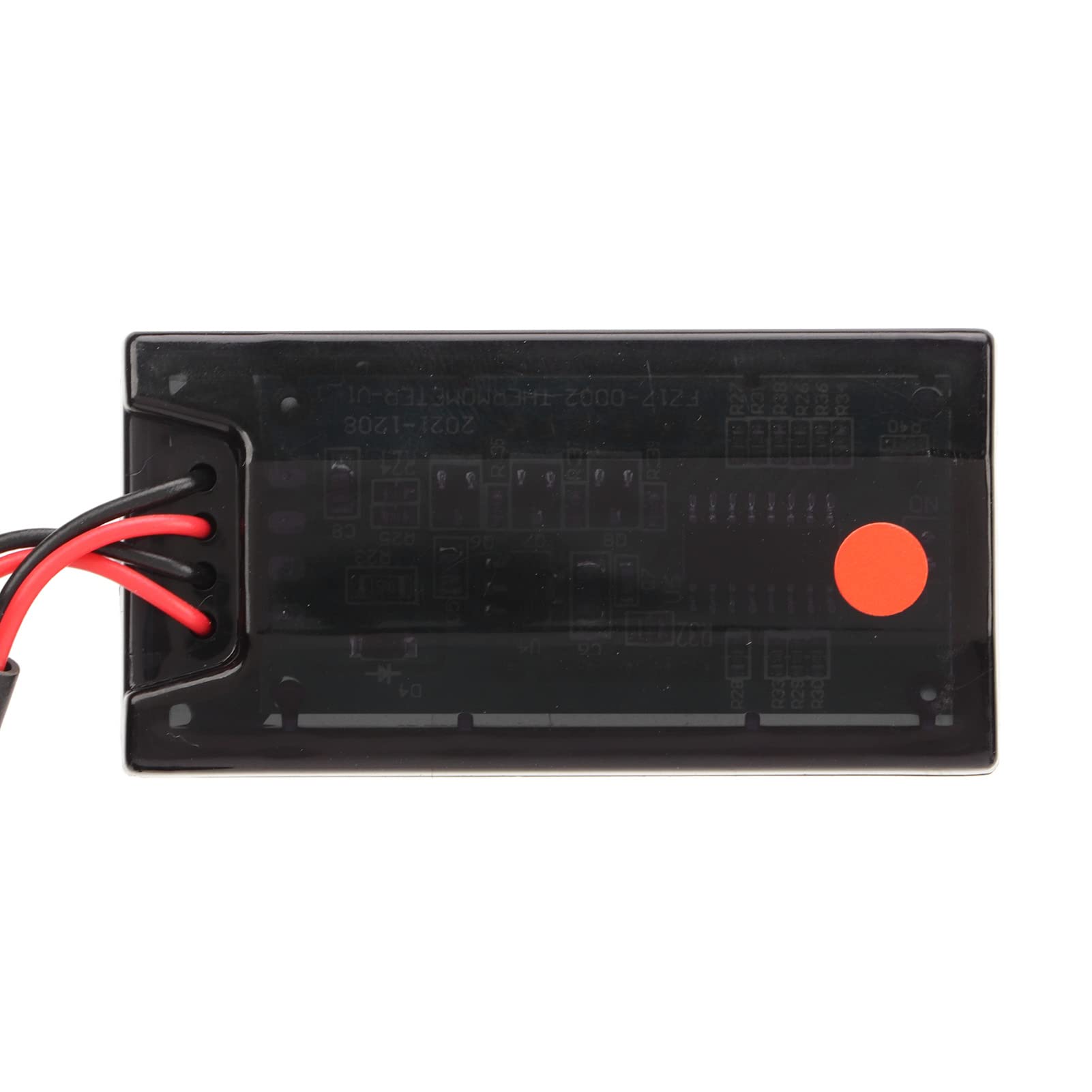 Thermomètre de Moto LCD DC 12 V, Compteur de Température D'eau étanche Ultra Fin avec Adaptateur de Bougie D'allumage de 10 Mm (Rouge)