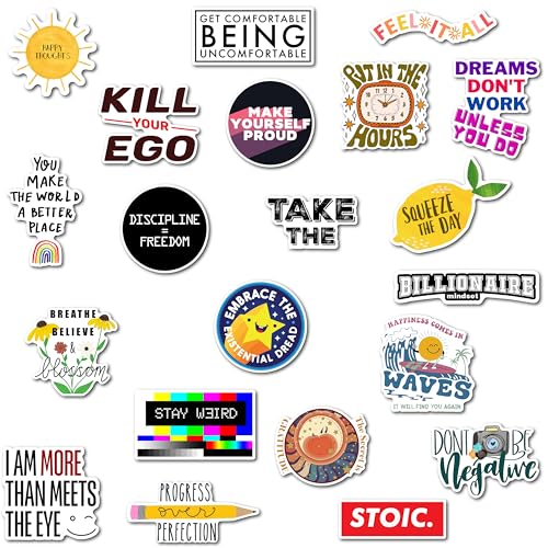 Image of WallDesign Stay Strong Motivational Fridge Magnets - Empowering Designs for Every Day, Durable Metal Surface Magnets, Perfect Inspirational Gifts (Set of 23)