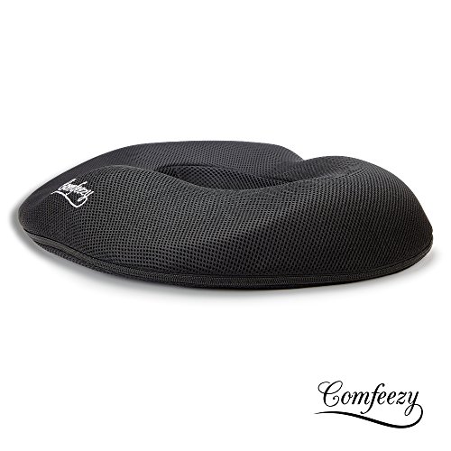 Donut Tailbone & Coccyx Seat Cushion | Pain Relief Pillow For Hemorrhoid, Prostate, Pregnancy, Post Natal, Post Surgery, Sciatica | 550G %100 Memory Foam Provides Luxury Comfort (Black) #TOP6