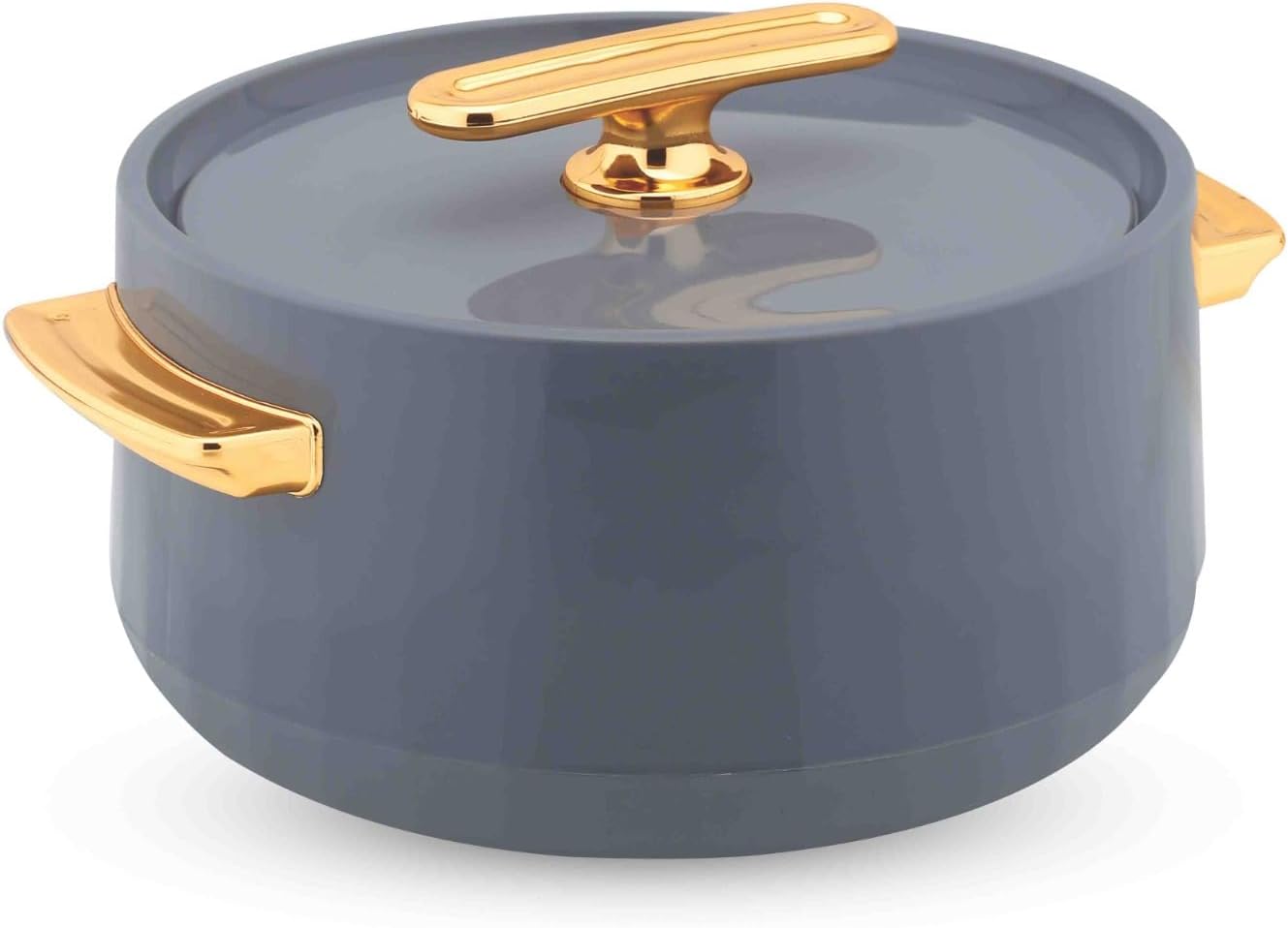 WARMEO Pearl Round Shape Inner Steel Casserole Pack of 1(1400ml,Color- Iron Grey) BPA Free|Advanced P.U. Insulation|Keeps Food hot & Fresh for Long Hours|Chapati, Roti, Biryani and More