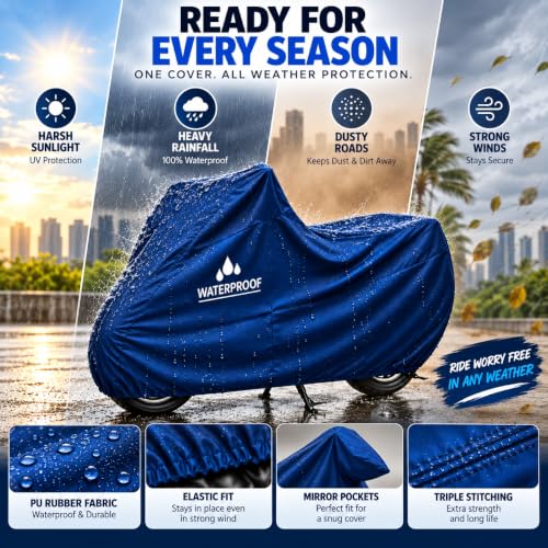 Generic Magic Waterproof Bike Cover for Honda Activa 110, Blue - Image 8