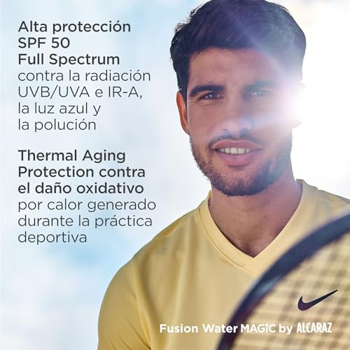 Miniatura 4 de ISDIN Fotoprotección Fusion Water MAGIC by Alcaraz Protector Solar Facial de Textura Ultraligera y Fase Externa Acuosa con Efecto Refrescante, 50 ml