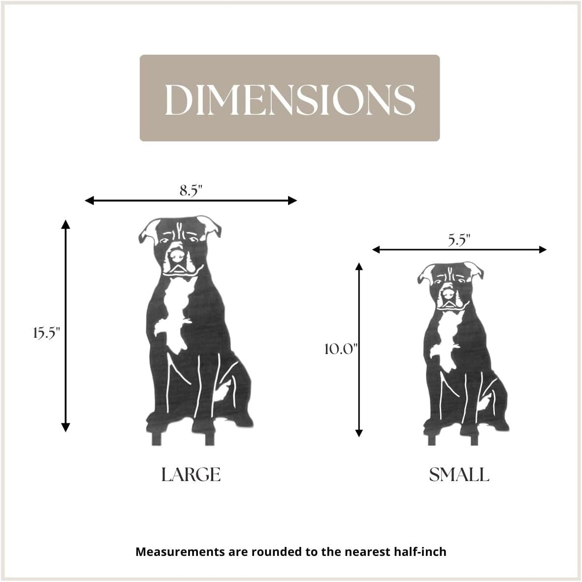 Corten Steel Staffordshire Bull Terrier Dog Silhouette Yard Stake (Large)