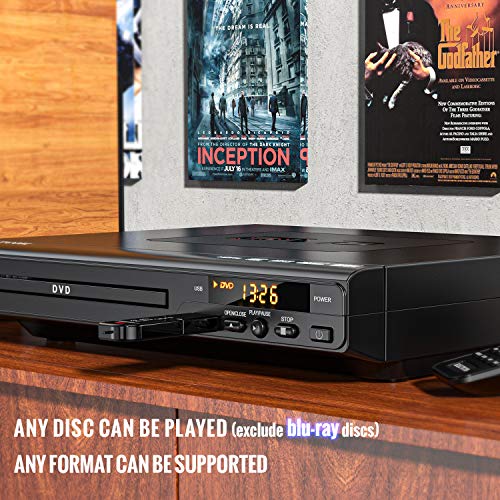 DVD Players for TV with HDMI, DVD Players That Play All Regions, Simple DVD Player for Elderly, CD Player for Home Stereo System, Included HDMI and RCA Cable - Image 4