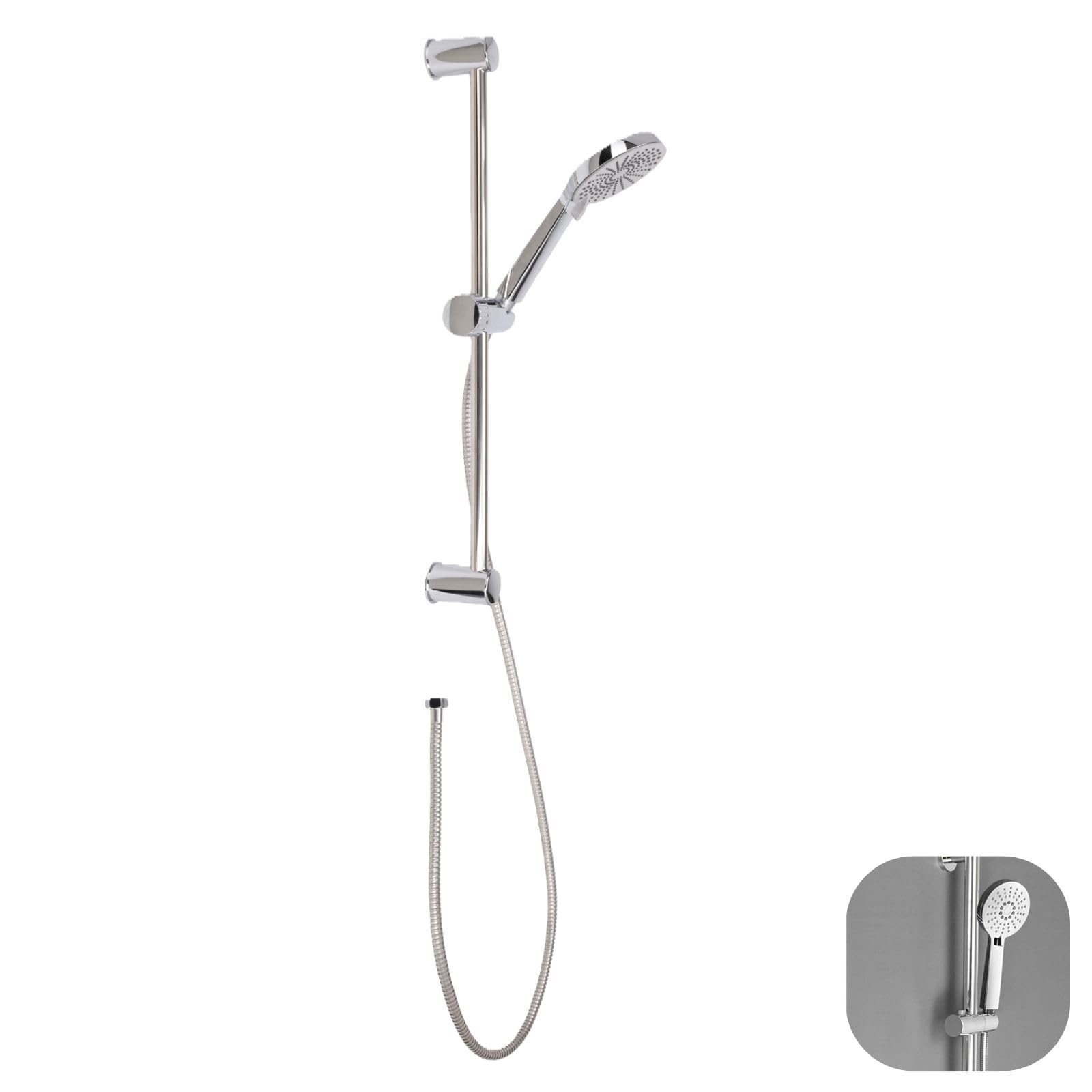 Pommeau de douche haute pression Envenzo contre le faible débit d'eau noir argent