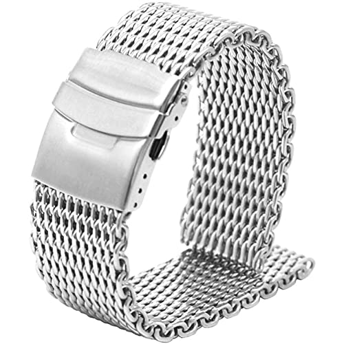 Fermoir pliable double pression sur bracelet montre bleu acier 24mm - 5