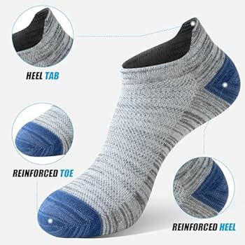 Niofind Chaussettes Homme, Rembourré Chaussettes Basses Courtes En Coton Pour Socquettes Respirantes Anti Cloques Chaussettes De Cheville Pour Sport 6 Paires