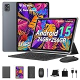 BESTTAB Tablet, 2026 Gaming Tablet 24GB RAM+256GB ROM/2TB, 10 Inch Android 15 Tablets With Keyboard And Pen, Octa-Core, 5G WiFi, 8MP AI Camera, Face ID, Widevine L1, GPS, TÜV Certified, Office