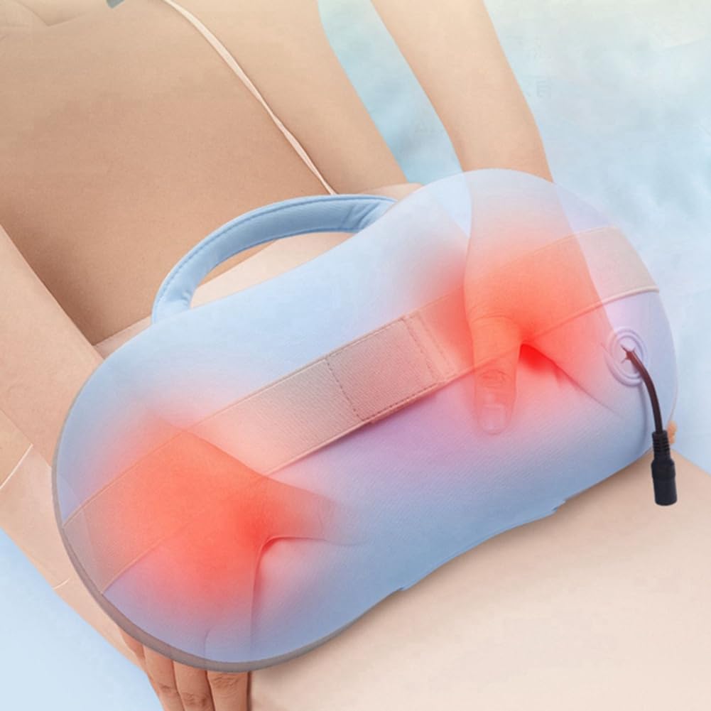 Almohada de Masaje Cervical Recargable Multifunción, Almohada de Masaje de Acupresión Profunda para Amasamiento de Espalda, Almohada Masajeadora de Cuello