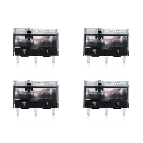 Paquete de 4 microinterruptores compatibles con Razer Logi Apple SteelSeries MS Mouse (4 piezas Kailh GM 8.0)